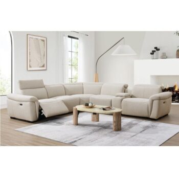 Beige Boucle Dayana Power Motion Sectional Sofa LV02680 By ACME