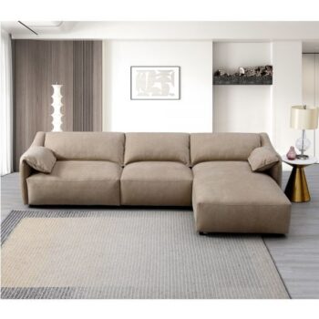 Light Brown Suede Veata Sectional Sofa LV03090 By ACME 12