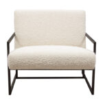Black Frame Bone Boucle Textured Fabric Luxe Chair By Diamond Sofa 13