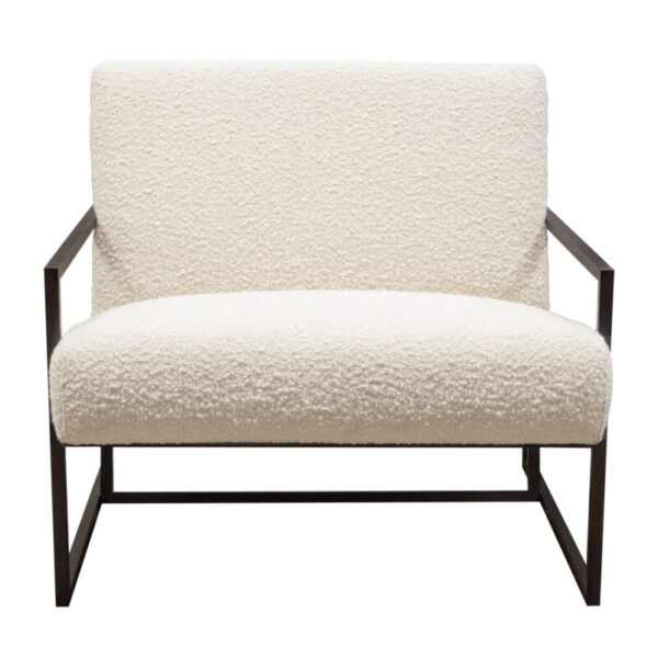 Black Frame Bone Boucle Textured Fabric Luxe Chair By Diamond Sofa 8