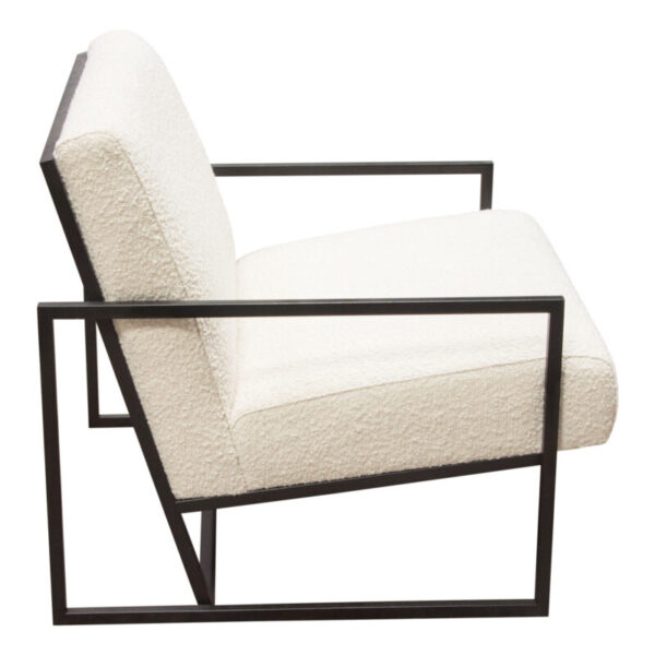Black Frame Bone Boucle Textured Fabric Luxe Chair By Diamond Sofa 9