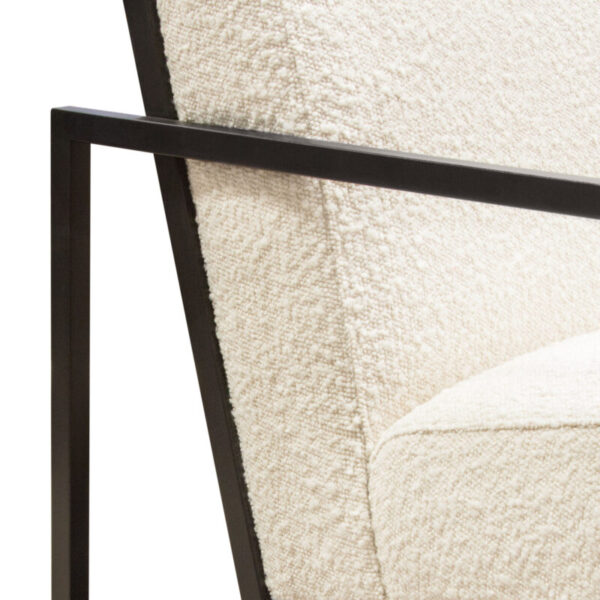 Black Frame Bone Boucle Textured Fabric Luxe Chair By Diamond Sofa 11