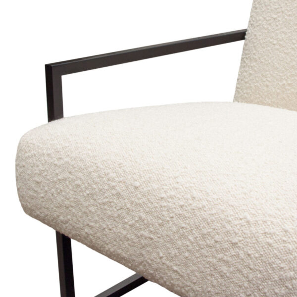 Black Frame Bone Boucle Textured Fabric Luxe Chair By Diamond Sofa 12