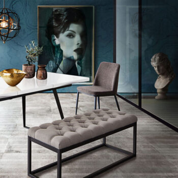 Black Powder Coat Mateo Bench By Diamond Sofa