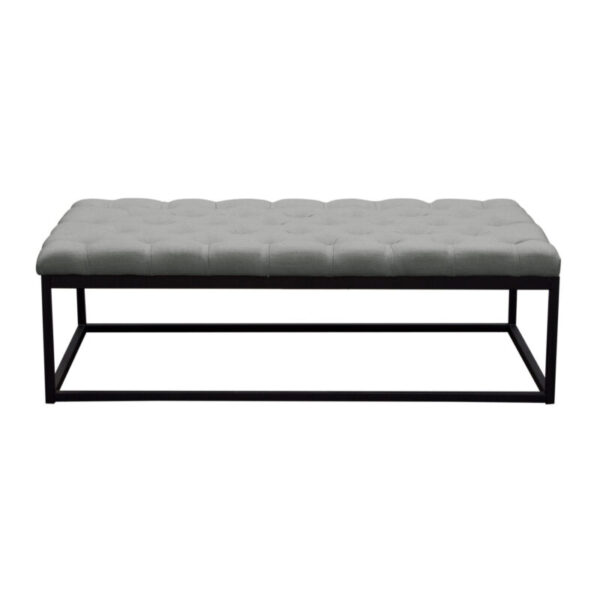 Black Powder Coat Grey Linen Mateo Large Bench By Diamond Sofa 8