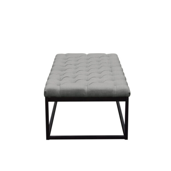 Black Powder Coat Grey Linen Mateo Large Bench By Diamond Sofa 10