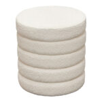 Ivory Boucle Helix Ottoman By Diamond Sofa 12