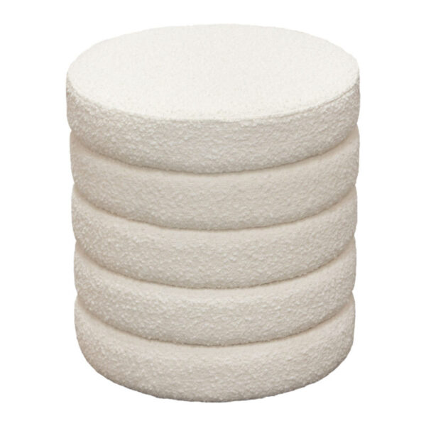 Ivory Boucle Helix Ottoman By Diamond Sofa 8