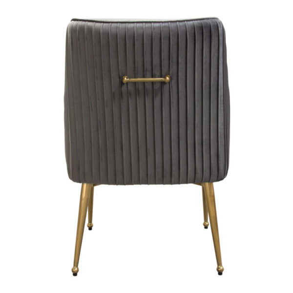 Brushed Gold Grey Velvet Quinn Chair By Diamond Sofa - Image 4
