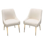 Brushed Gold Cream Velvet Quinn Chair By Diamond Sofa 15