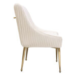 Brushed Gold Cream Velvet Quinn Chair By Diamond Sofa 16