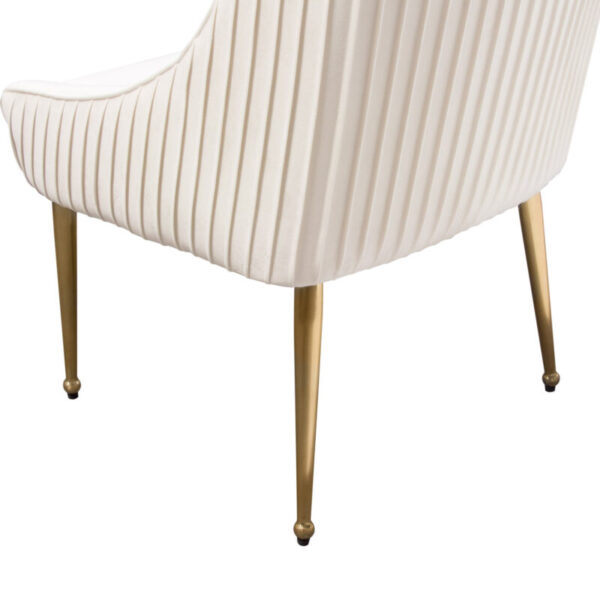 Brushed Gold Cream Velvet Quinn Chair By Diamond Sofa 14