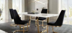Gold Frame Black Velvet Vogue Dining Chair By Diamond Sofa 15