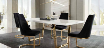 Gold Frame Black Velvet Vogue Dining Chair By Diamond Sofa