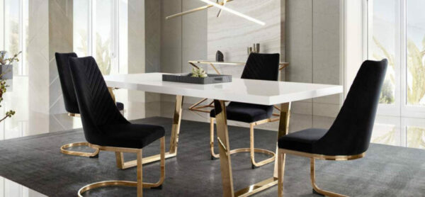 Gold Frame Black Velvet Vogue Dining Chair By Diamond Sofa 9