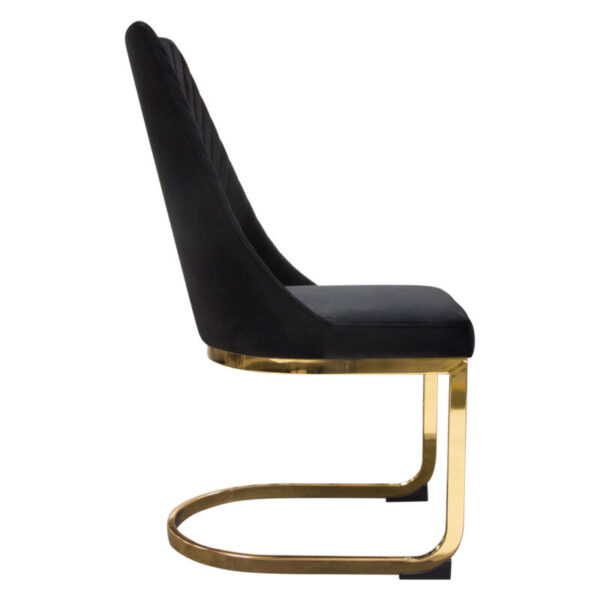 Gold Frame Black Velvet Vogue Dining Chair By Diamond Sofa 11