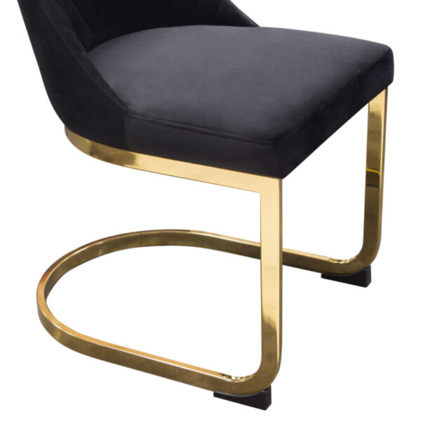 Gold Frame Black Velvet Vogue Dining Chair By Diamond Sofa 12