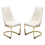 Gold Frame Cream Velvet Vogue Dining Chair By Diamond Sofa 15