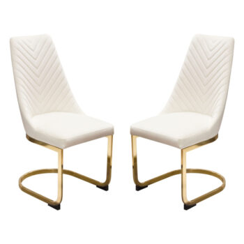 Gold Frame Cream Velvet Vogue Dining Chair By Diamond Sofa