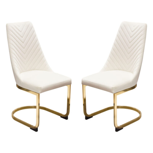 Gold Frame Cream Velvet Vogue Dining Chair By Diamond Sofa 9