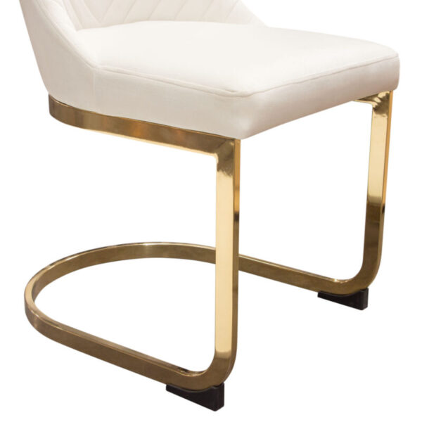 Gold Frame Cream Velvet Vogue Dining Chair By Diamond Sofa 14