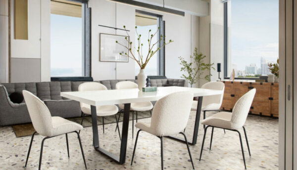 Ivory Boucle Session Dining Chair By Diamond Sofa 9