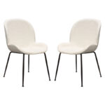 Ivory Boucle Session Dining Chair By Diamond Sofa 16