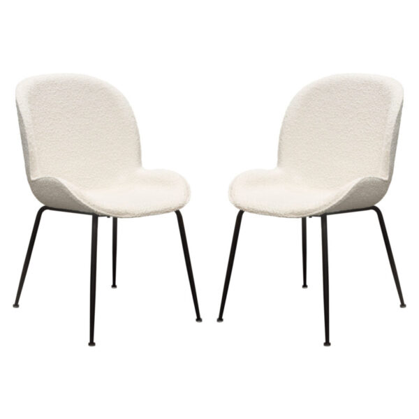 Ivory Boucle Session Dining Chair By Diamond Sofa 10