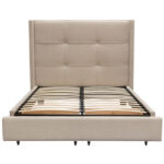 Sand Fabric Beverly Platform Bed w/ Footboard Storage By Diamond Sofa 24