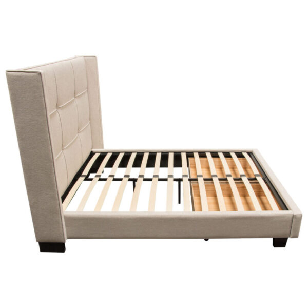 Sand Fabric Beverly Platform Bed w/ Footboard Storage By Diamond Sofa 16