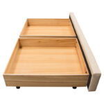 Sand Fabric Beverly Platform Bed w/ Footboard Storage By Diamond Sofa 27