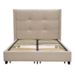 Sand Fabric Beverly Platform Bed w/ Footboard Storage By Diamond Sofa 29