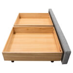 Sand Fabric Beverly Platform Bed w/ Footboard Storage By Diamond Sofa 32