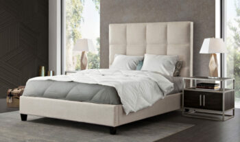 Sand Fabric Devon Low Profile Bed By Diamond Sofa
