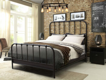 Rust Brown Textured Metal Mateo Low Profile Bed By Diamond Sofa
