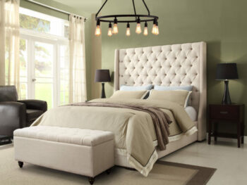 Weave Linen Dessert Sand Park Avenue Low Profile Bed By Diamond Sofa