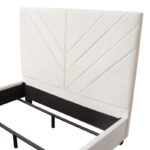 Light Cream Velvet Vogue Low Profile Bed By Diamond Sofa Luxury Bedroom Furniture Mobilia Cleopatra 18 Light Cream Velvet Vogue Low Profile Bed By Diamond Sofa 18