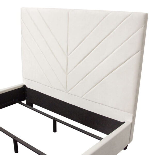 Light Cream Velvet Vogue Low Profile Bed By Diamond Sofa 12