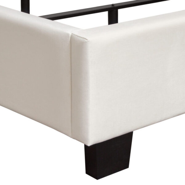 Light Cream Velvet Vogue Low Profile Bed By Diamond Sofa 13