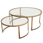 Glass Hand Brushed Gold Lane 2PC Nesting Table By Diamond Sofa 12