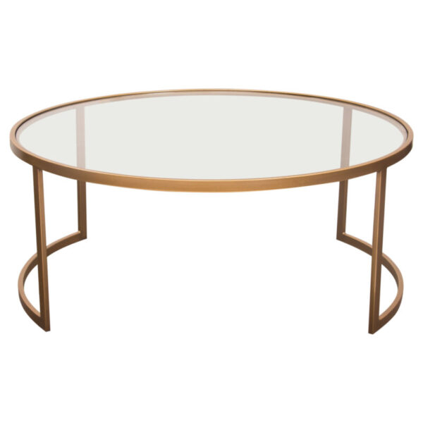 Glass Hand Brushed Gold Lane 2PC Nesting Table By Diamond Sofa 10