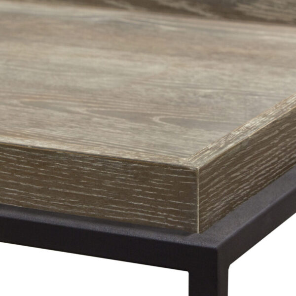 Rustic Oak Black Powder Coat Lex Tray Edge Coffee Table By Diamond Sofa 14