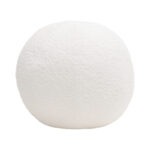 White Faux Shearling Large Round  Accent Pillow By Diamond Sofa 12