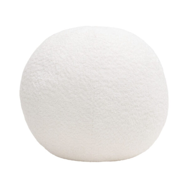 White Faux Shearling Large Round  Accent Pillow By Diamond Sofa 8