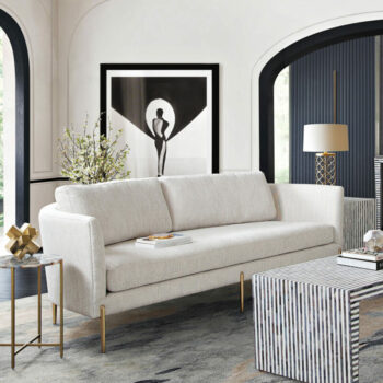 Light Cream Lane Curveback Sofa By Diamond Sofa