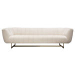 Brushed gold Cream Fabric Venus Sofa By Diamond Sofa 16