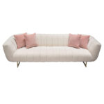 Brushed gold Cream Fabric Venus Sofa By Diamond Sofa 17