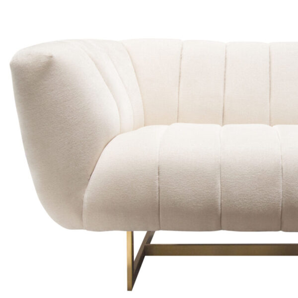 Brushed gold Cream Fabric Venus Sofa By Diamond Sofa 12