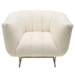 Brushed gold Cream Fabric Venus Chair By Diamond Sofa 18