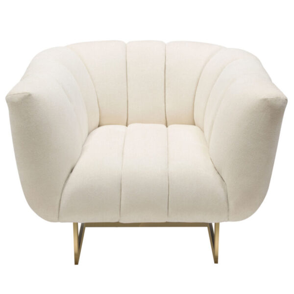 Brushed gold Cream Fabric Venus Chair By Diamond Sofa 11